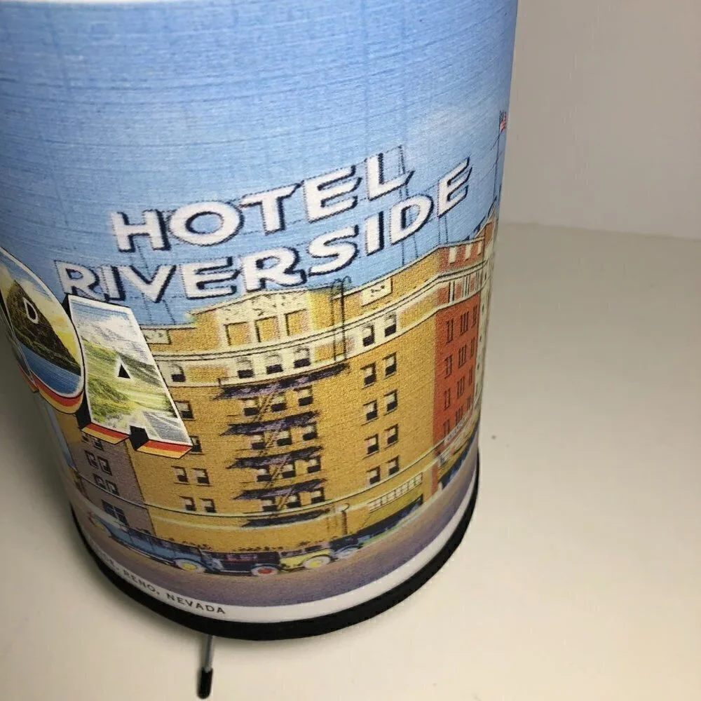 Lamp-In-A-Box Reno Nevada Hotel Riverside Pattern Silver Lamp, 12